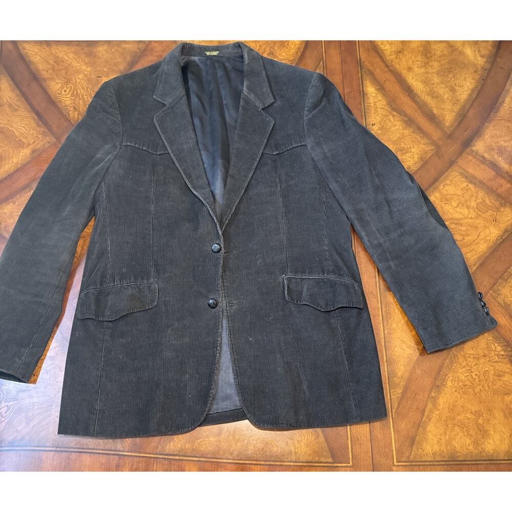 Vintage‎ Corduroy Di Silver Gray MenBlazer with Elbow Patches L42